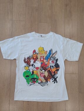 Vintage 1993 Looney Tunes Warner Bros Gang/squad Shirt Single Stitch L Made USA